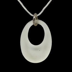 Sterling silver frosted Rock Crystal talisman pendant - GM533